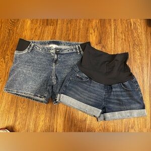 maternity denim shorts set